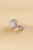 Shashi Pavé Double Ball Front-Back Earrings