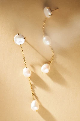 NADRI Dot Linear Pearl Drop Earrings