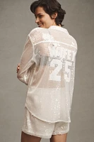 En Elly Wifey Sequin Buttondown Shirt