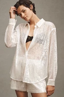 En Elly Wifey Sequin Buttondown Shirt