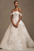 Watters Ilene Strapless A-Line Lace Wedding Dress