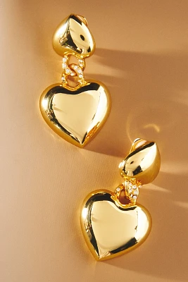 Kenneth Jay Lane Double Heart Drop Earrings