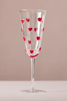 Handpainted Amorette Heart Flute Glass