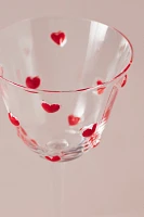 Handpainted Amorette Heart Icon Coupe Glass