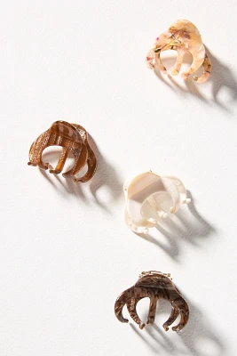 Neutral Mini Hair Claw Clips, Set of 4