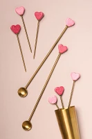 Piccolo Heart Icon Cocktail Picks, Set of 6