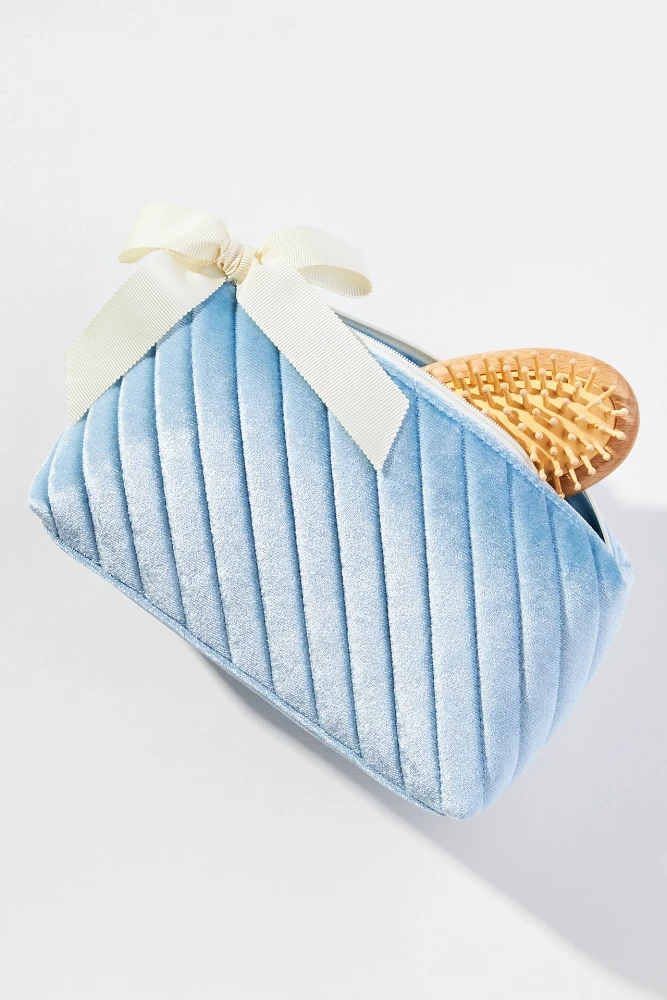 Quilted Velvet Cosmetic Bag