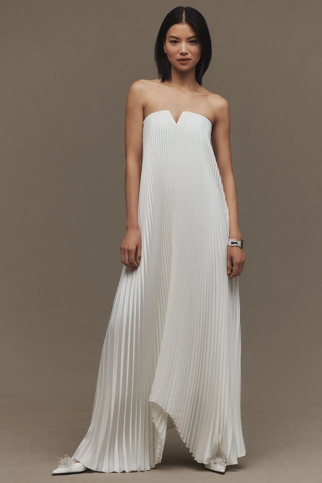 L'IDE Black Tie Strapless Pleated Maxi Gown at MarketFair Shoppes in  Princeton, NJ