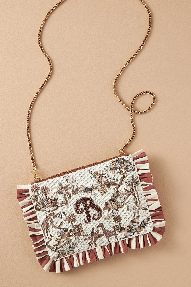 Beaded Monogram Clutch