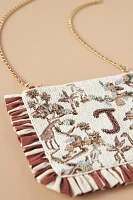 Beaded Monogram Clutch