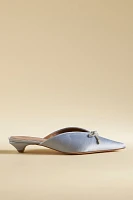 Maeve Satin Bow Mule Heels