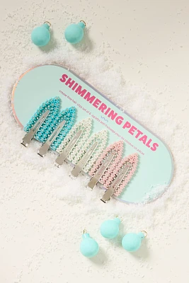 Shimmering Petals Crease-Free Hair Clips, Set of 6