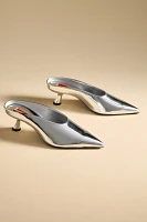 SIMONMILLER Chrome Pointed-Toe Gala Mules