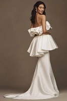 Sébastien Luke Carrie Ruffled Trumpet Wedding Gown