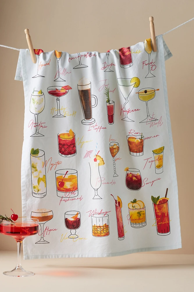 Drinks A-Z Dish Towel