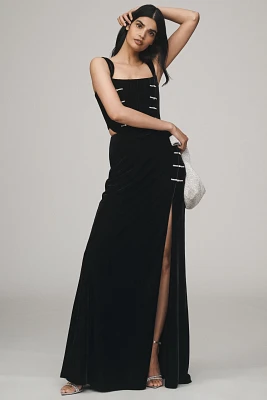 SAU LEE Venus Velvet Maxi Skirt