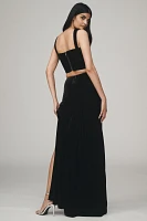 SAU LEE Venus Velvet Maxi Skirt