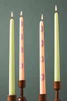 Cora Handpainted Taper Candles, Set of 4