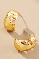 Rocky Crystal Huggie Earrings