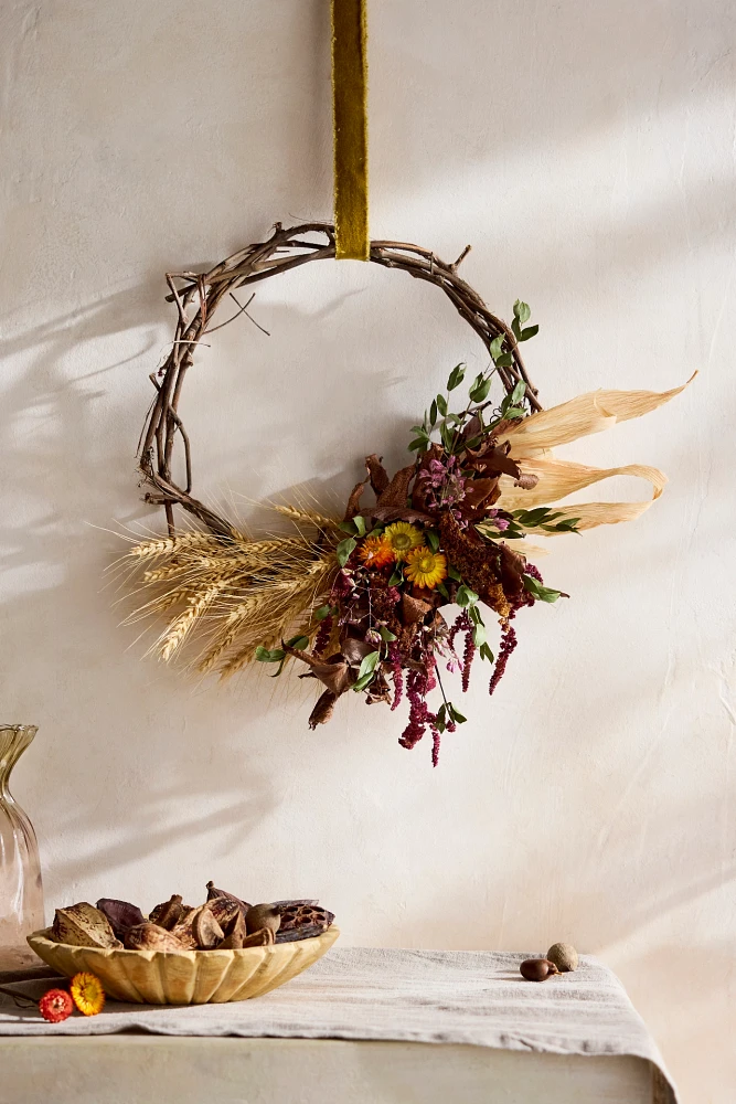 Right Side Hand Autumn Fields Wreath