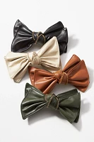 Studded Faux-Leather hair Bows, Set of 2