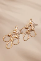 Scallop Crystal Drop Earrings