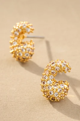 Pavé Bubble Letter Monogram Earrings