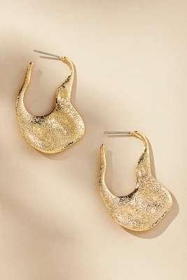 Abstract Wavy Textured Hoop Earrings