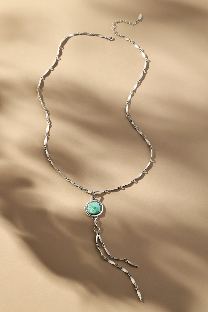 Stone Pendant Lariat Necklace