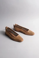 Kaanas Nana Ankle-Strap Woven Ballet Flats