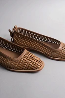 Kaanas Nana Ankle-Strap Woven Ballet Flats