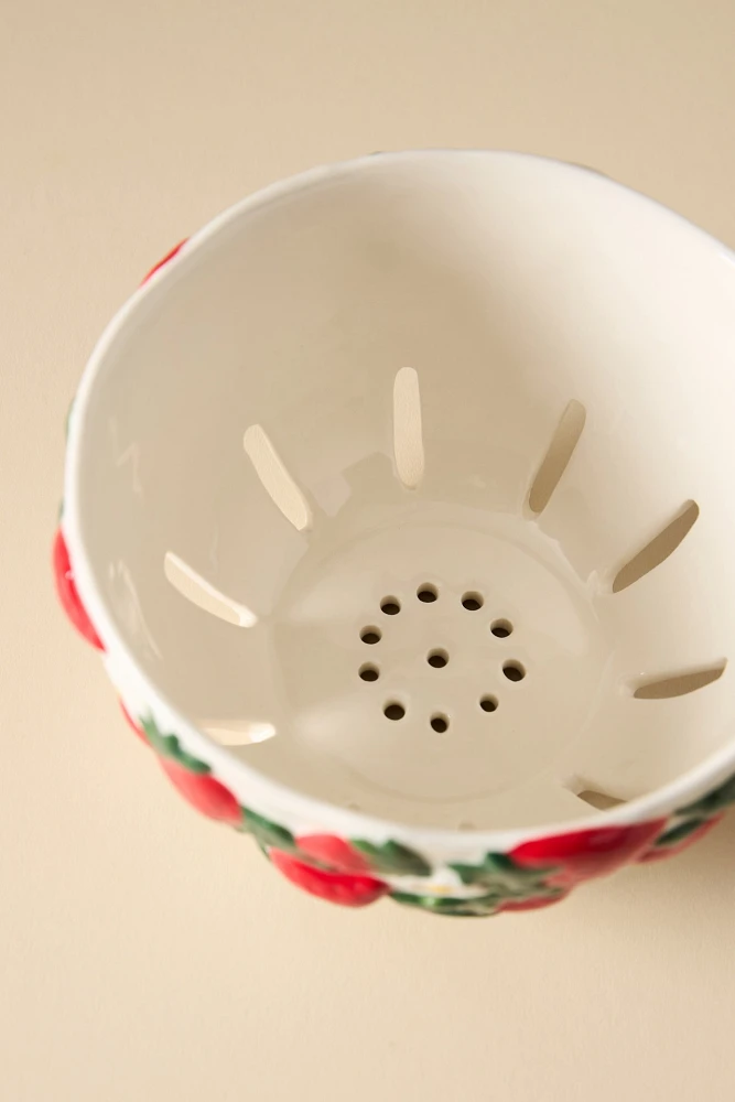 Foster Strawberry Stoneware Colander