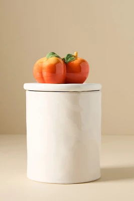 Fruta Peach Medium Stoneware Canister