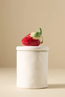 Fruta Strawberry Small Stoneware Canister