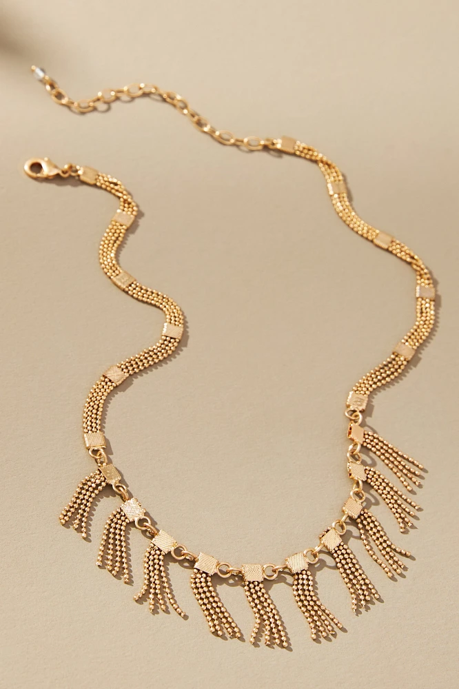 Fringed Ends Collar Necklace