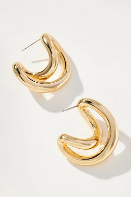 Curved Swirl Hoop Earrings