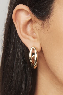 Curved Swirl Hoop Earrings