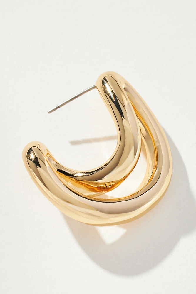 Curved Swirl Hoop Earrings