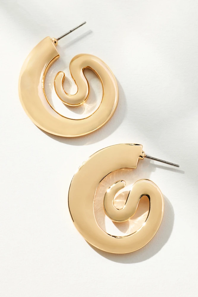 Swirled Hoop Earrings