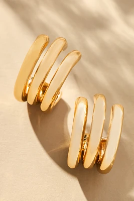 Triple Band Huggie Hoop Earrings