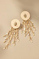 Stone Fringe Drop Earrings