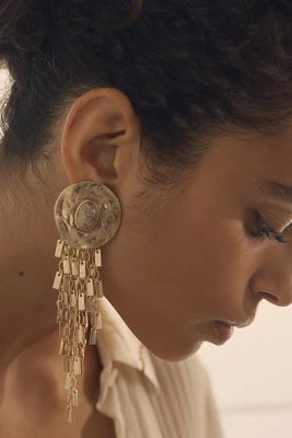 Stone Fringe Drop Earrings