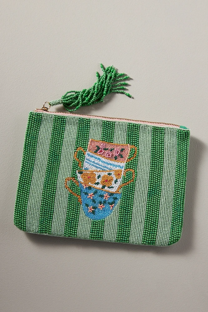 Beaded Flat Pouch: Garden Party Edition