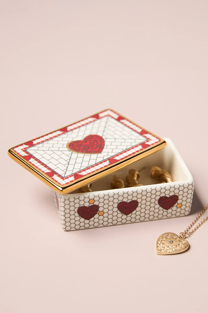 Valentine Bistro Tile Stoneware Trinket Box