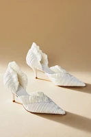 Jeffrey Campbell Ruched Ruffle Kitten-Heel Pumps