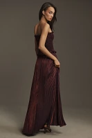 L'IDÉE Maya Strapless Pleated Maxi Dress