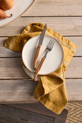Amber Stripe Linen Napkins, Set of 2