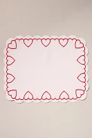 Cordelia Embroidered Heart Placemat