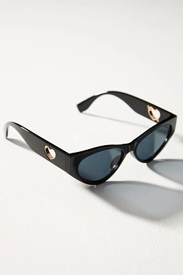 I-SEA Jenni Heart Cutout Cat-Eye Sunglasses