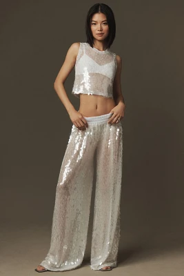 Norma Kamali Boyfriend Sequin Pants